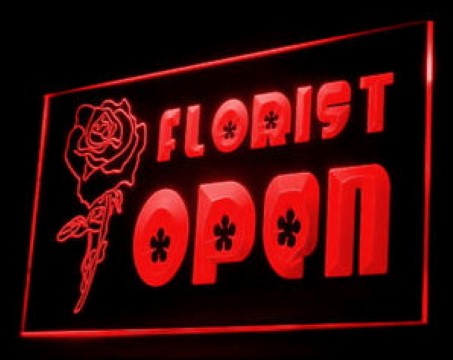 Open Florist Shop LED Neon Sign